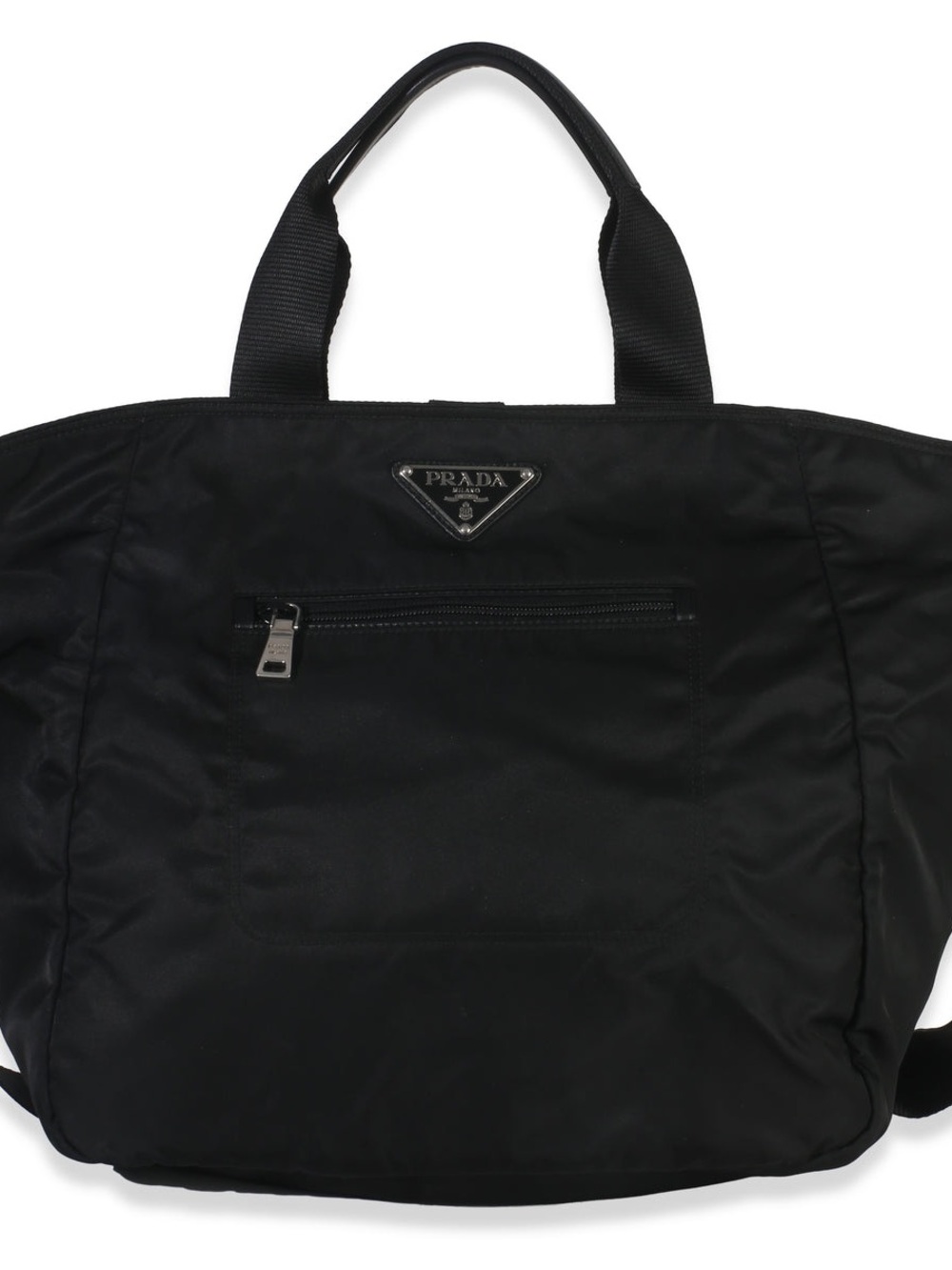 Prada Black Tessuto Saffiano
Leather Large Weekender Tote